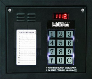 CP-2502NR-BLACK Panel audio z mini listą lokatorów i z czytnikiem kluczy RFID, kolor czarny, Laskom